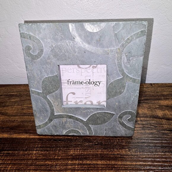 Frame-ology Slate Leaves 2-1/4" x 2-1/4" Picture Frame Decorative Stone Heavy - Picture 2 of 9